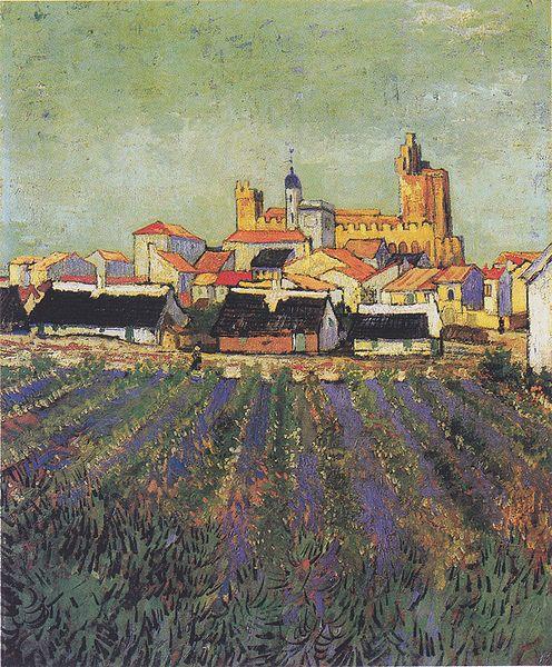 Vincent Van Gogh View to Saites-Maries oil painting image